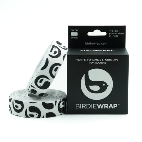 BirdieWrap Golf Sports Tape Wrap, 4-Way Stretch Athletic Tape for Hands and Fingers, Waterproof, Pre-Cut 110 Golf Finger Tape Strips, Blisters, Nicks Protection Sports Finger Tape