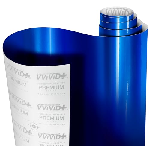 VViViD Gloss Liquid Metal Brilliant Blue Vinyl Car Wrap Film (1ft x 5ft)