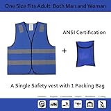 Lavori-AK Blue Safety Vests 10 Pack - Reflective High Visibility Construction ANSI Class 2 Work Vests for Men,Woman,Hi Vis Mesh and Neon Silver Strip