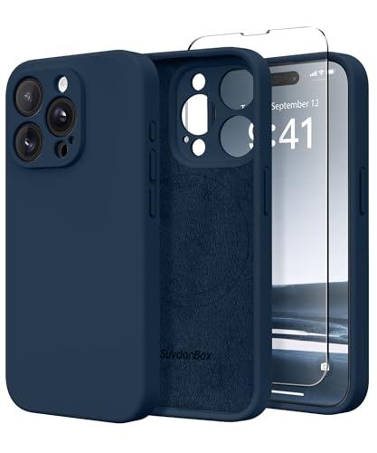 SuydanBox Magnetic for iPhone 14 Pro Max Case, Compatible with MagSafe, [Full Camera Protection][Screen Protector] Silicone Shockproof Protective Phone Case for iPhone 14 Pro Max 6.7", Cobalt Blue