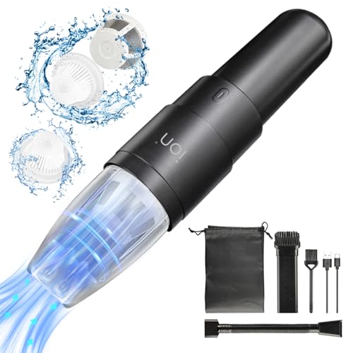 Ion Handheld Vacuum Cordless, 15000PA High Power Suction Car Vacuum Cleaner, Portable Mini Rechargeable Dust Busters for Car Home Office Pet Hair Cleaning