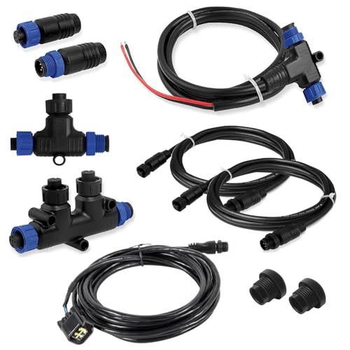 Baieasy NMEA 2000 Starter Kit for Yamaha Outboard Engine 2006-2023 Bundle, Marine Grade NMEA 2000 Backbone Cables Drop Cables Tees Terminators for Lowrance Garmin Replace# 000-0120-37 3004.6865