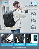 Fenree.geer Travel Backpack for Men, Flight Approved Carry On Luggage Backpack with USB Port, Water Resistant Expandable Computer Daypack, 17.3 Inch Black Business Laptop Backpack for College/Work