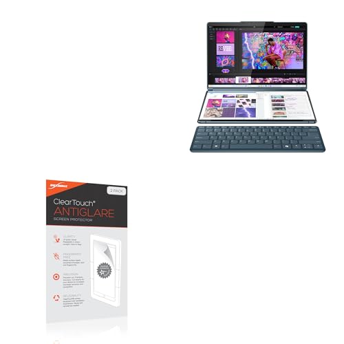 BoxWave Screen Protector Compatible with Lenovo Yoga Book 9i (83FF) - ClearTouch Anti-Glare (2-Pack), Anti-Fingerprint Matte Film Skin