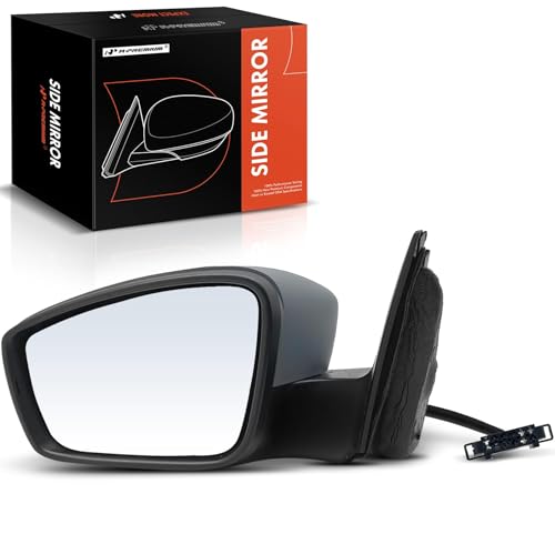 A-Premium Driver Side Power Door Mirror - Compatible with Volkswagen Jetta 2011-2018 - Heated Manual Folding Gray Outside Rear View Mirror w/Turn Signal