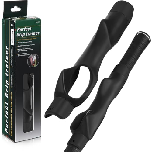 Seenelling 2 Pack Golf Grip Trainer Swing Trainer for Improving Hand Positioning Right Handed Golf Club Grip Equipment for Beginner Learn Correct Posture(Black)
