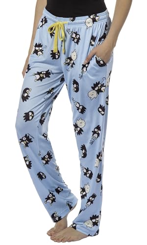 Women's Sanrio Hello Kitty and Friends Badtz Maru and Hana-Maru Adult Pajama Pants (Medium) Blue