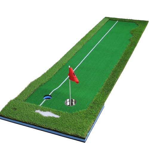 PGM Putting Green Ourdoor Indoor - Professional Putting Matt for Indoors Golf Putting Mat with Aiming Line - Golf Mats Practice Indoor, Outdoors, Home and Office - Golf Gifts Golf Accessories for Men