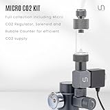 Ultum Nature Systems Micro CO2 Regulator Kit - CO2 Kit for Nano Freshwater Planted Aquariums, Minimal Aesthetic CO2 System w/Bubble Counter for Disposable CO2 Cartridges - Regulator Kit