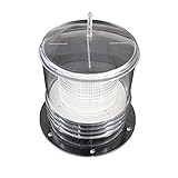 Solar Dock Warning Light - Waterproof Solar Dock Lighting - Constant On or Flashing 360 Degree Lighting - Cool White LED