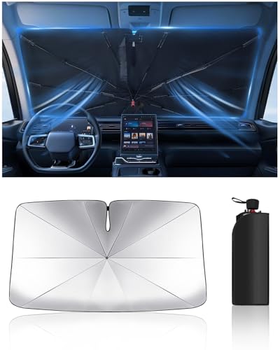 Noiclub Foldable Windshield Sun Shade Umbrella – Reflective Car Window Cover for Front Windshield, Heat Blocker for SUV, Truck, Sedan – Easy Storage with Bendable Handle