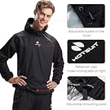 HOTSUIT Sauna Suit for Men Sweat Sauna Jacket Pant Gym Workout Sweat Suits, Black, XXL