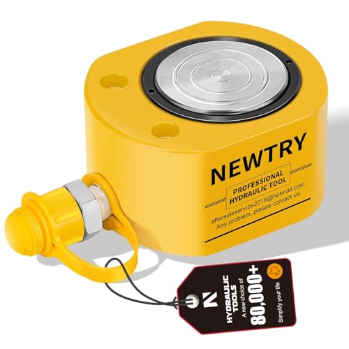 NEWTRY Hydraulic Ram Cylinder 50T Jack - Low Profile, 0.7' Stroke, Porta Power Ram Jack Mini for Shipbuilding, Bridge, Construction