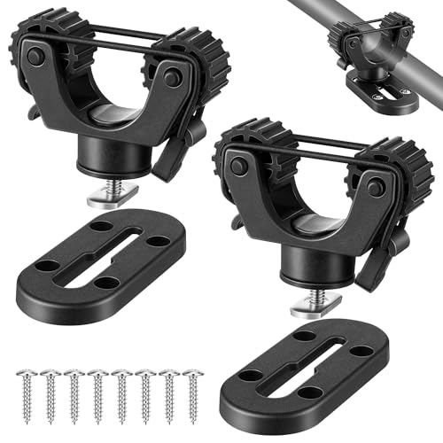 Saillong 2 Set Kayak Paddle Holder & Kayak Track Kit, Secure Paddle Holder with Elastic Strap, Low Profile Track with Reliable Edges for Fishing Rail Mount Accessories