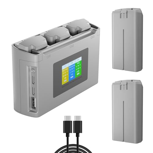 Aovee Mini 2 Battery Mini 4K Battery and Mini 2 SE Intelligent Battery with Display Two-Way Charging Hub,Compatible with DJI Mini 4K/Mini 2/Mini 2 SE/Mini SE Drone (Two Batteries with Charger)