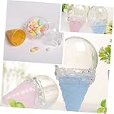 KONTONTY 16Pcs Yellow Plastic Ice Cream Candy Boxes Clear Round Container for Party Favors for Home Decor and Celebrations