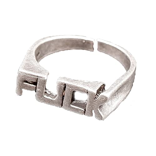 FUCK RING, Middle Finger Ring - Funny Ring • Fuck Off Ring • Chunky Ring • Ring For Men • Minimalist • Unisex Ring • Adjustable • QD343