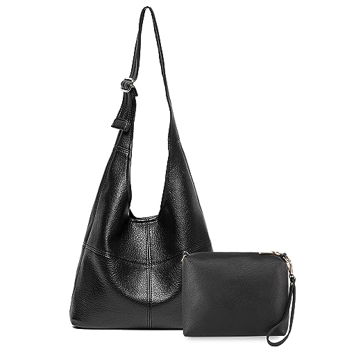 Montana West Hobo Bags for Women Ultra Soft Foldable Shoulder Bag Purse with Coin Purse,MWC2-122BK