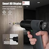 BLACKZERO 16.8V Max Smart Cordless Brushless Drill, Intelligent LED Screen, 5 Working Modes, Max Torque 60Nm, 1600mAh Battery, Type-C Charging,Self-stop Function,1000RPM, 46x Bits, 8 x Drill Bits