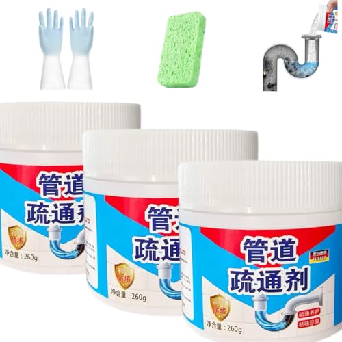 Unismart Drain Cleaner, Unismart Powerful Pipe Dredging Agent, Unismart Pipeline Dredging Agent, Drain Toilet Cleaner Tool, Multi-Purpose Sewer Unclog Remover for Kitchen Toilet (3pcs)