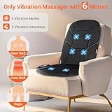 CARSHION Massage Seat Cushion with Full Back Thighs Heat Back Massager with 3 Heating Pads 6 Vibrating Motors, Massage Chair Pad Seat Warmer for Home Office, Gift for Men Women