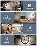 UBeesize 12" Selfie Ring Light with Stand and Overhead Phone Mount, 62" Foldable Tripod for iPhone with Ringlight, Phone Light for Video Recording,Cooking,Photography,Live Streaming,Tiktok,YouTube