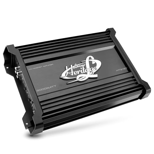 Lanzar 3000 Watt 2-Ohm Stable Monoblock Mosfet Amplifier, High-Power Car Audio Amp with Electronic Crossover Network, Bass Boost Circuit, Low Pass Filter Controls, and Nickel RCA Inputs, 13" x 2"x 9"
