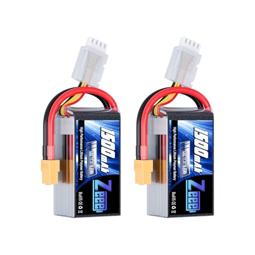 Zeee 11.1V 120C 1500mAh 3S RC Lipo Battery Graphene Battery with XT60 Plug for FPV Racing Drone Quadcopter Helicopter Airplane RC Boat RC Car RC Models(2 Pack)