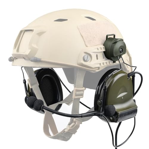 Tactical Headset with ARC Rail Adapter Airsoft Headset with mic Noise Reduction & Sound Pickup Ear Protection Headphone for Helmet
