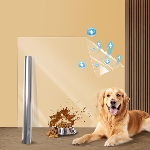 Clear Wall Protector Film,Transparent Electrostatic Absorption Protective Film, Contact Paper Wall Stickers for Kitchen Wall Furniture Can Chair,Cat,Dog (17.7inx118in)