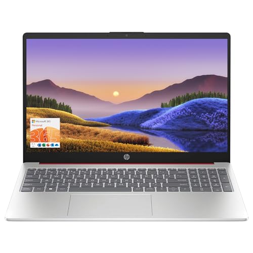 HP 15.6" Portable Laptop (Include 1 Year Microsoft 365), HD Display, Intel Quad-Core N200 Processor, 4GB RAM, 128GB Storage, Wi-Fi 5, Webcam, HDMI, Numeric Keypad, Windows 11 Home, Red