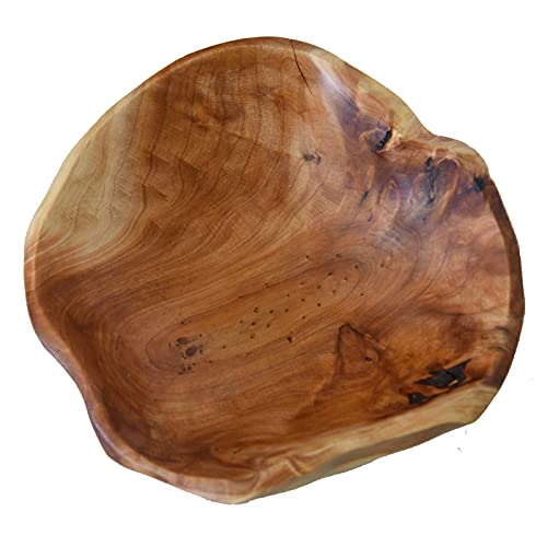 JFFLYIT Creative Wood Bowl Root Carved Bowl Handmade Natural Real Wood Candy Serving Bowl (9"-10")