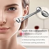 Yeamon Face Massager, Metal Face Roller Gua Sha Massage Tool for Face Neck Eye Body Skin Care, Facial Roller Gifts for Her, Women and Girl