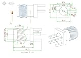 Superbat SMA Connectors RF Coaxial SMA Female Jack PCB Edge Mount Connector Solder Adapter Vertical Thru Hole 10pcs