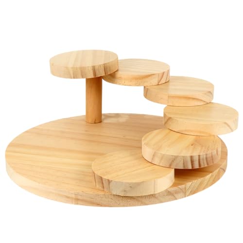 Large Rotating Wooden Sushi Serving Tray 6 Steps Japanese Sashimi Dish Creative Food Display Platter for Parties and Home Use