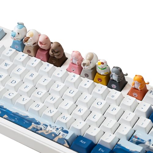 Akko Keycaps Set, Zoo Artisan Keycap Set 9 Animals R4 Keycaps for Mechanical Keyboards