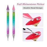 Rhinestone Picker Tool, 6 Wax Tips Rhinestone Picker Dotting Pen, Nail Rhinestone Picker, Rhinestone Pen, Rhinestone Pickup Tool, Nail Art DIY Tool,Rhinestone Applicator Tool (Gradient Color)