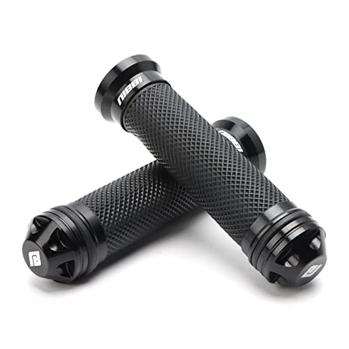 NIBBI Motorcycle Hand Grips, Racing CNC Aluminum & Soft Rubber Handlebar,7/8" Handle Grips for ATV GY6 Scooter