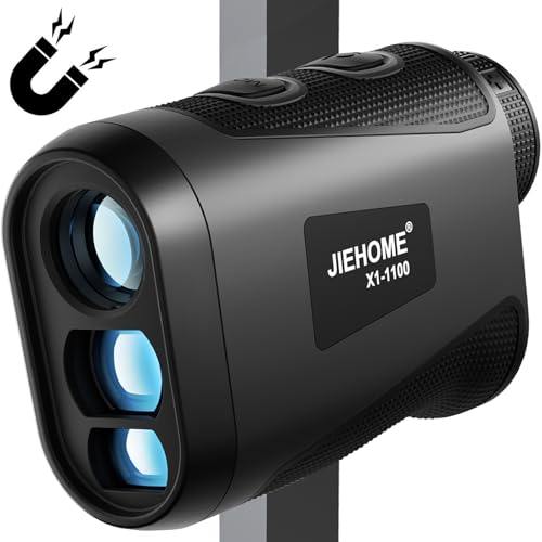 Golf Rangefinder JIEHOME X1 1100YDS Golf Laser Range Finder with Magnetic 6X Magnification, Flag Lock Vibration Rechargeable Distance Slope Speed Measure Rangefinders for Golfing Hunting Archery, Gray