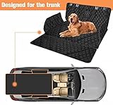 PETICON SUV Cargo Liner for Dogs, Waterproof Pet Cargo Cover Dog Seat Mat for SUVs Sedans Vans with Bumper Flap Protector, Non-Slip, Large Size Universal Fit, Black