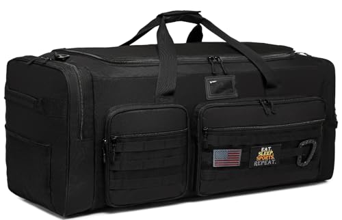 130L Extra Large Duffle Bag for Men, Heavy Duty Duffle Bag for Travel, Large Sports Gym Equipment Bag for Hockey Football Baseball Soccer Basketball & Team training, Black