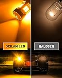 OXILAM 7440 LED Bulbs Amber Yellow 4000LM for Turn Signal Lights with Build-in Load Resistor CANBUS Error Free T20 7440NA 7441 W21W WY21W Blinker Bulb Replacement (2PCS)