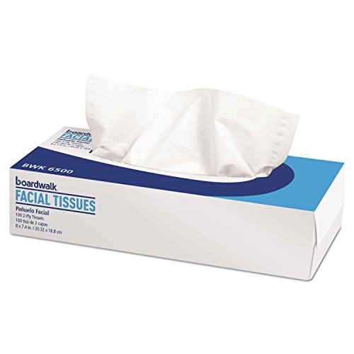 Boardwalk 6500 Facial Tissue, Flat Box, 2-Ply (30 Packs of 100)