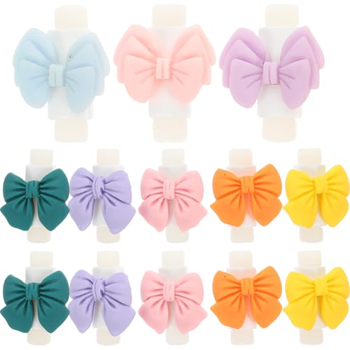 10 Pairs Bowknot Cable Protectors Mixed Colors Data Charging Line Cable Savers Cute USB Phone Charger Accessories