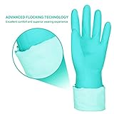 Elgood Reusable Dishwashing Cleaning Gloves with Latex free, Cotton lining,Kitchen Gloves 2 Pairs,Purple+blue Medium