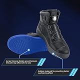 ROCKBROS Motorcycle Shoes for Men Reinforced Leather Motorcycle Riding Shoes Anti-slip Breathable Motorcycle Riding Boots Motorcycle Protective Footwear