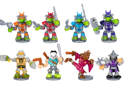 Full Set of 8 Unique Characters - Legends of Akedo Teenage Mutant Ninja Turtles, Mini Battling Warriors TMNT Figure with Samurai Deco Ready to Battle, with Unique Weapons, Ready, Fight, Split Strike