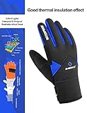 INBIKE Men's Winter Cold Weather Thermal Windproof Gel Bike Gloves Blue Large