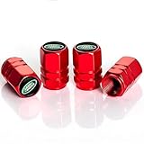 Car Tire Valve Stem Caps for Land Rover LR2 LR3 LR4 Range Rover Sport LR5 Land Cruiser, Car Dust Caps for Car Tires, Seal Corrosion Resistant Tire Air Cover Car Accessories,B/Red