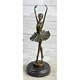 Fifth Position Ballerina Ballet Dancer Bronze Sculpture Statue Figure On Marble Base Brown Finish Handmade